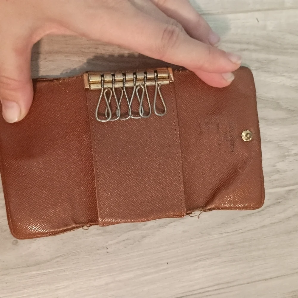 LOUIS VUITTON Key Case Monogram Beige Monogram Canvas Authentic